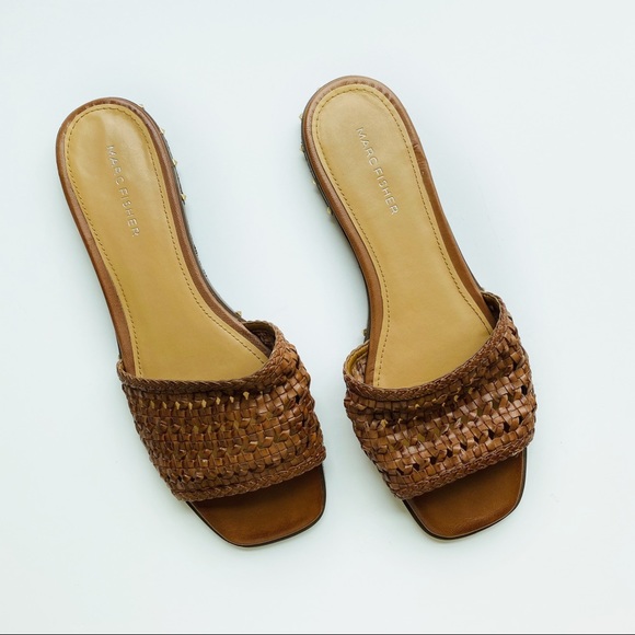 Marc Fisher Shoes - March Fisher brown weaved boho slide sandals